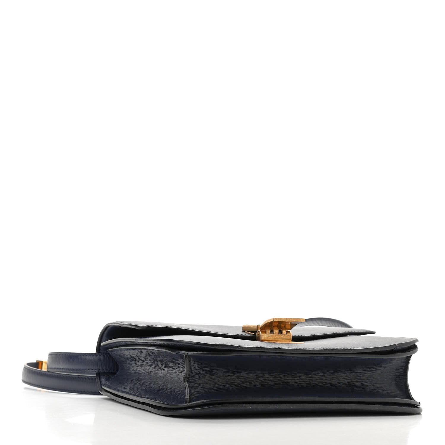Celine Liege Calfskin Medium Classic Box Flap Bag Dark Blue 4 of 17