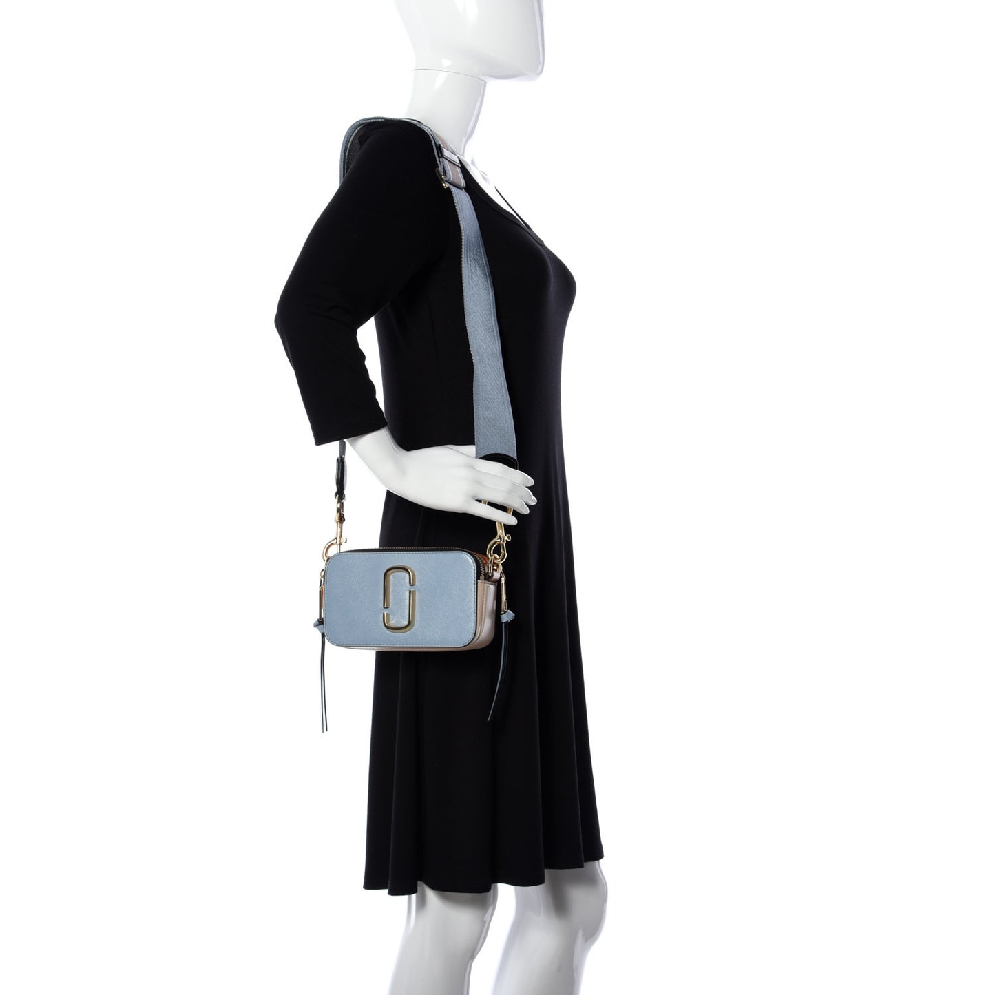 Saffiano Small Snapshot Camera Bag Light Blue