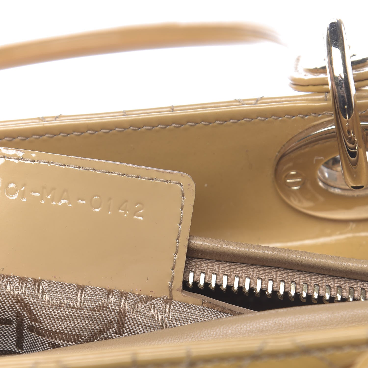 Christian Dior Patent Cannage Medium Lady Dior Dark Beige 7 of 10