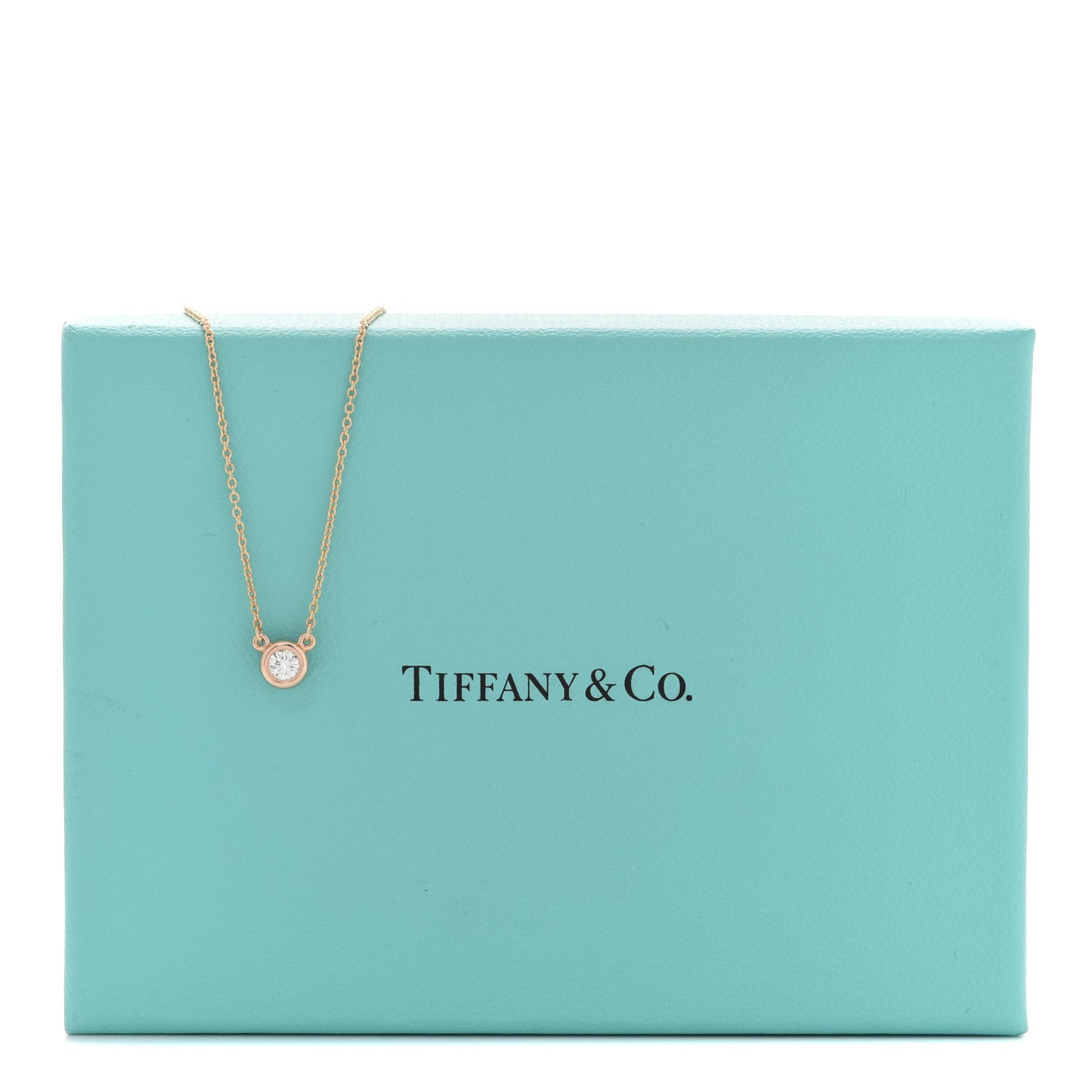 18K Rose Gold Diamond .17ct Elsa Peretti Diamonds by the Yard Pendant Necklace