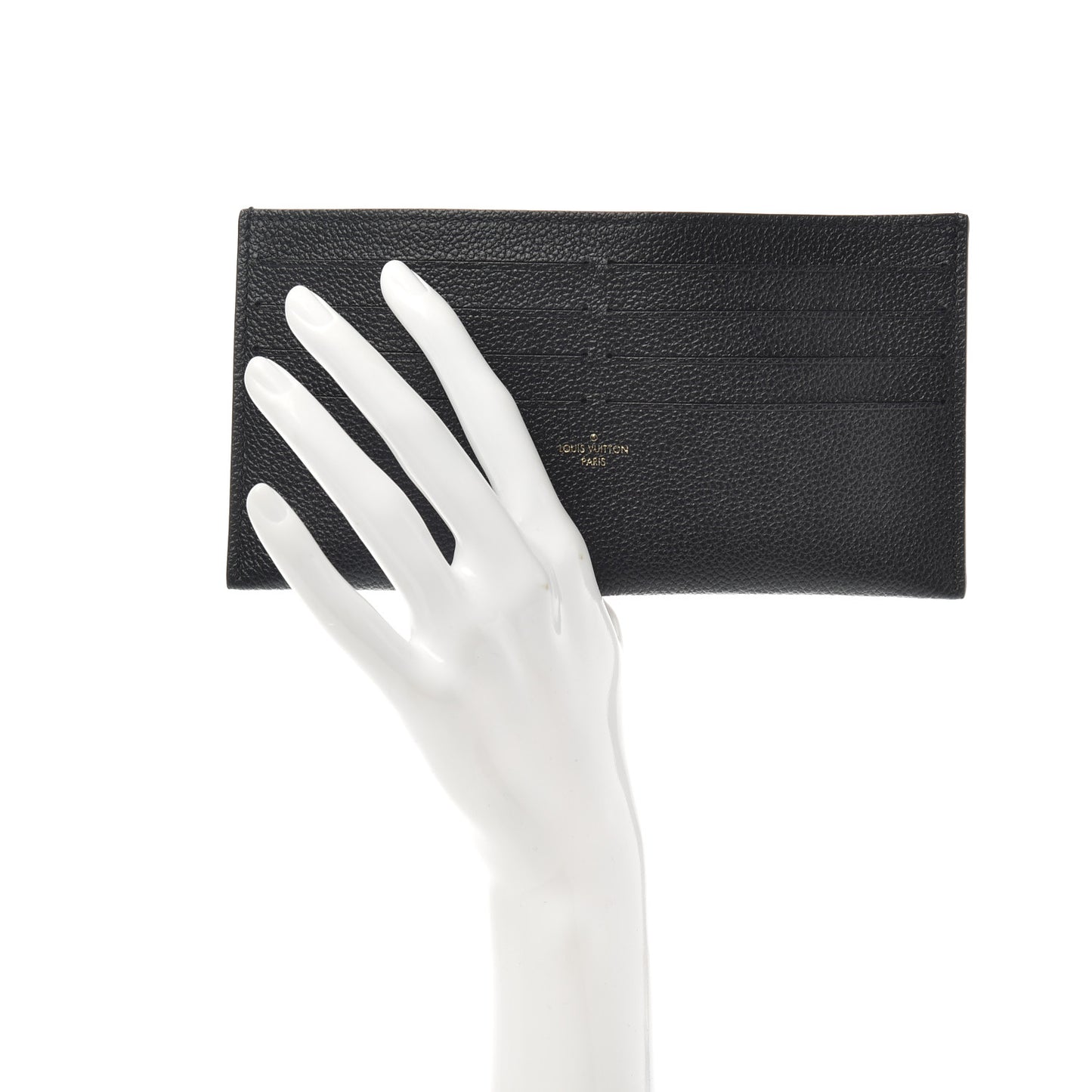 Calfskin Felicie Chain Wallet Card Holder Insert Black