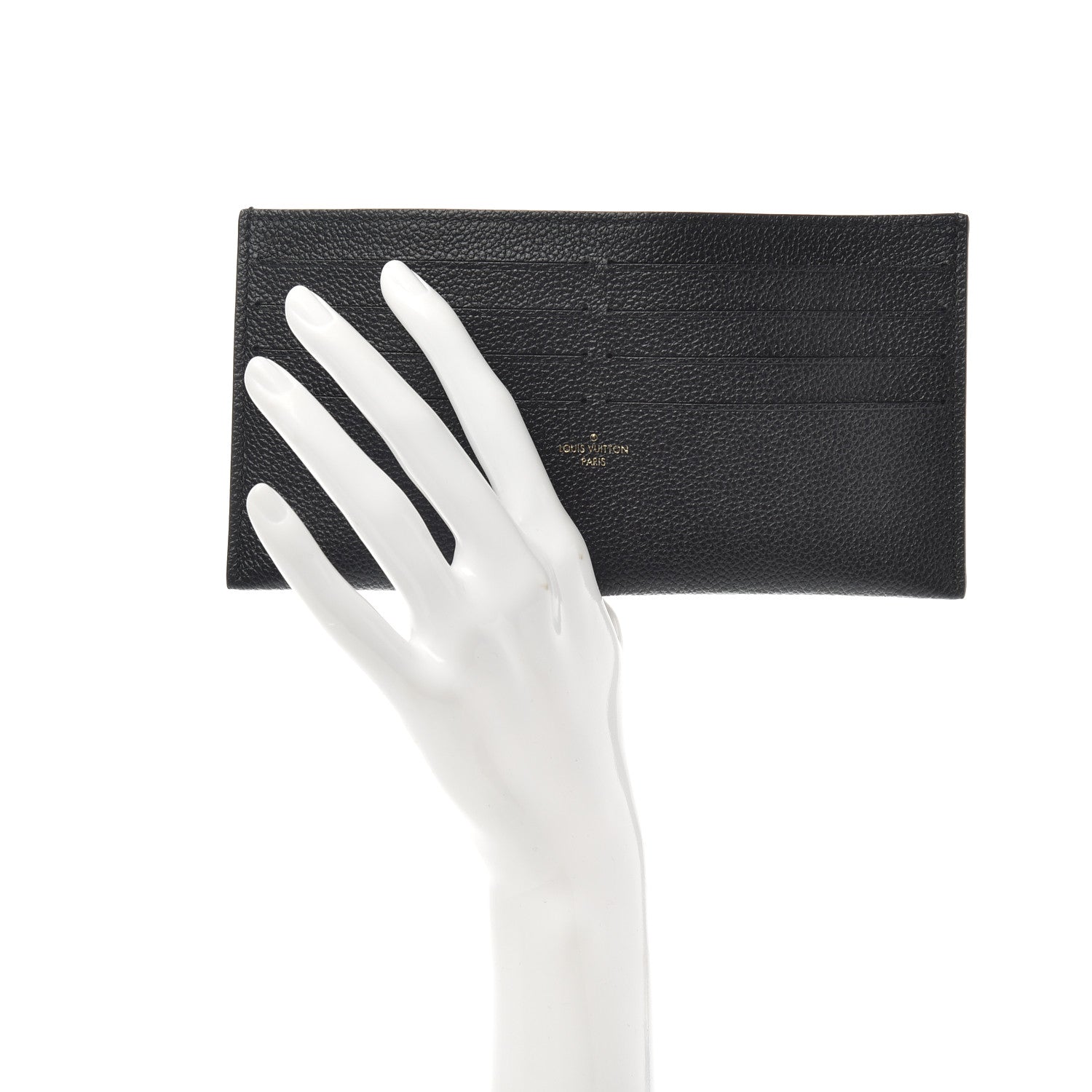 Louis Vuitton Calfskin Felicie Chain Wallet Card Holder Insert Black 2 of 6