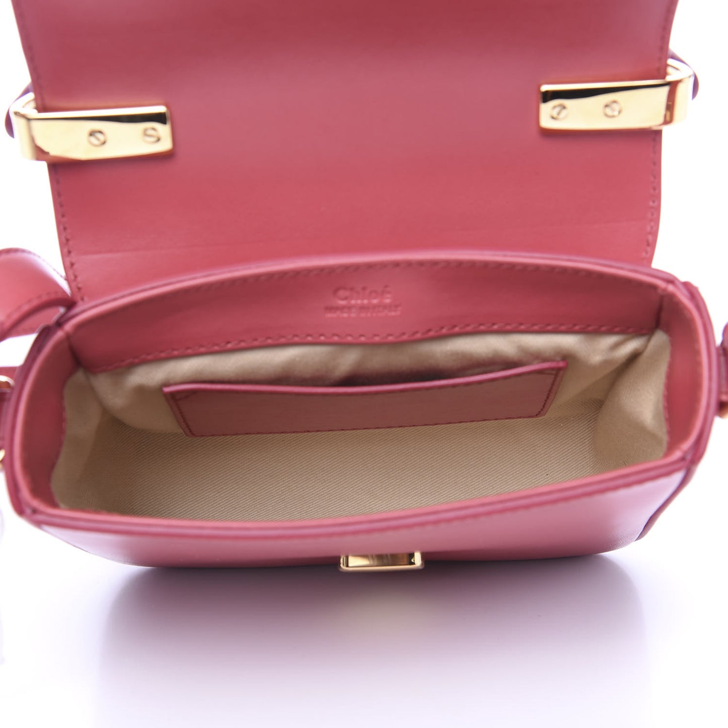 Shiny Calfskin Suede Mini C Double Carry Scarlet Pink