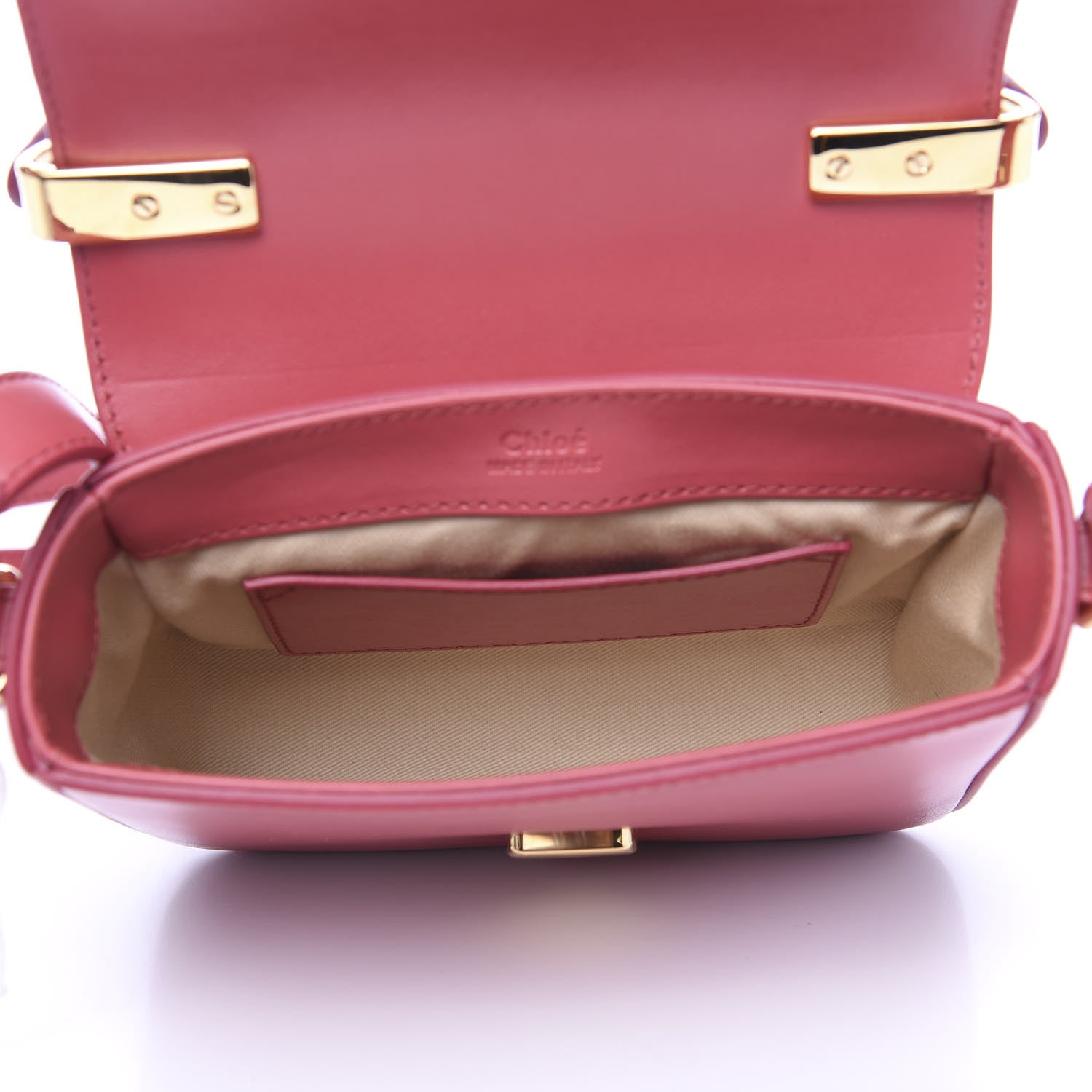 Chloe Shiny Calfskin Suede Mini C Double Carry Scarlet Pink 4 of 8