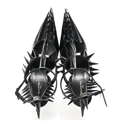 Balenciaga Glossy Calfskin Spiked Pumps 36 Black 2 of 10