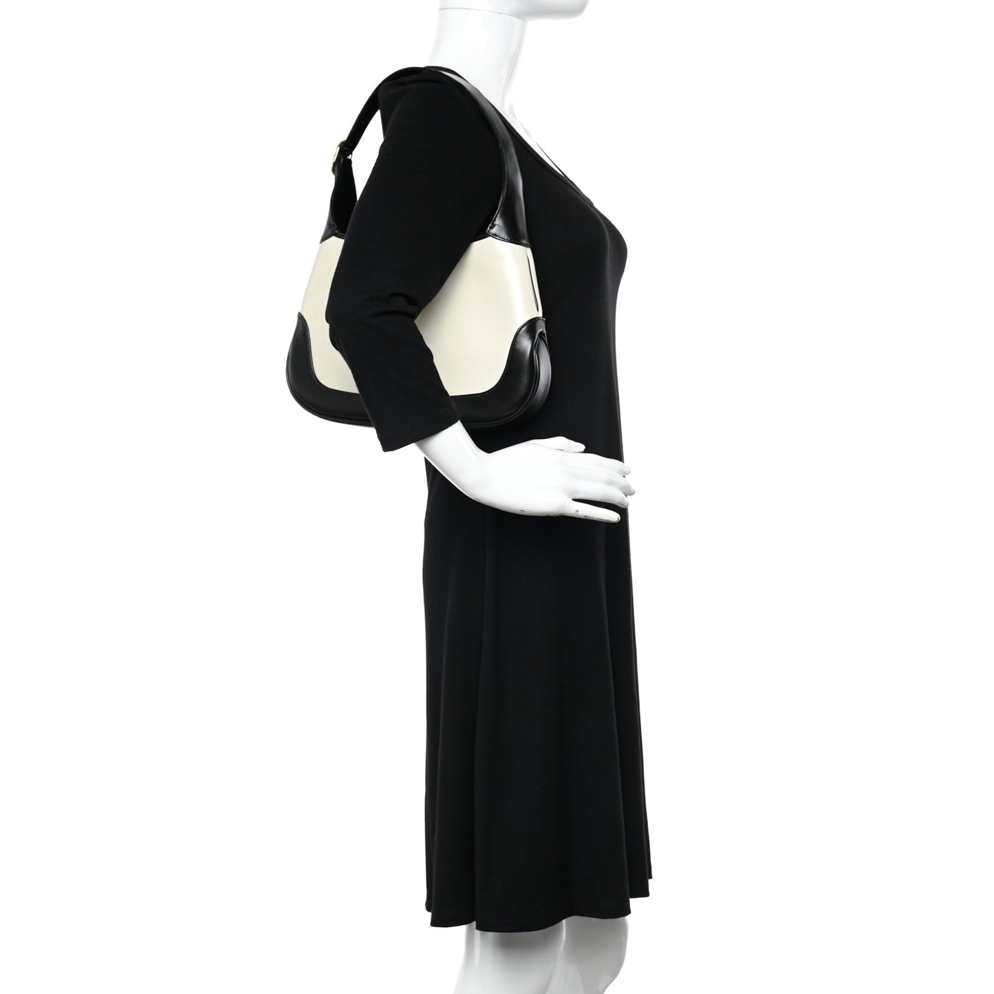 Boarded Dyana Lux Calfskin Bi-Color Small Jackie 1961 Hobo Mystic White Black