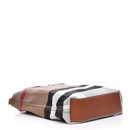 Burberry Canvas Mega Check Medium Tottenham Brit Tote Saddle Brown 4 of 11