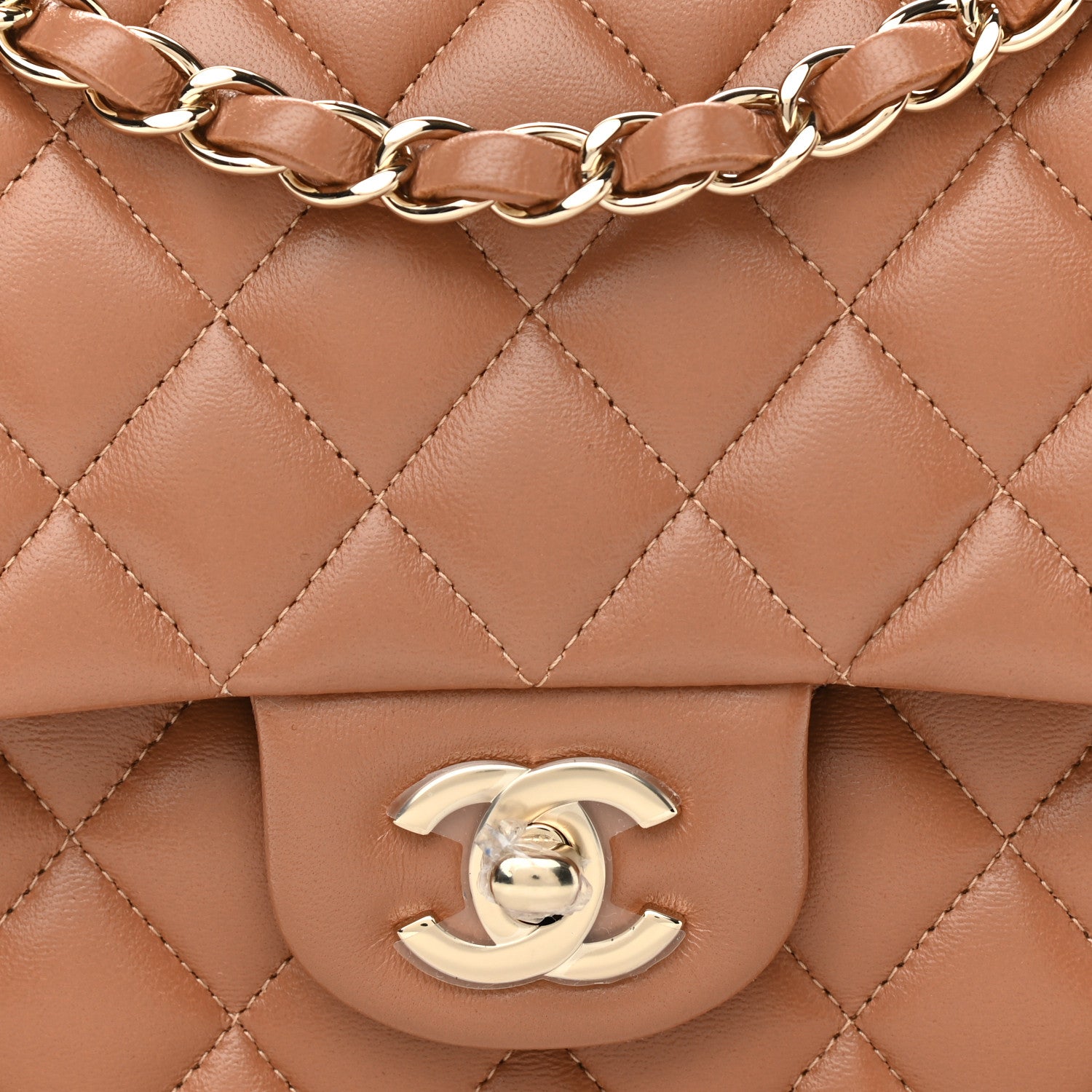 Chanel Lambskin Quilted Medium Double Flap Brown 7 of 10