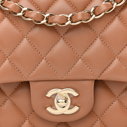 Chanel Lambskin Quilted Medium Double Flap Brown 7 of 10