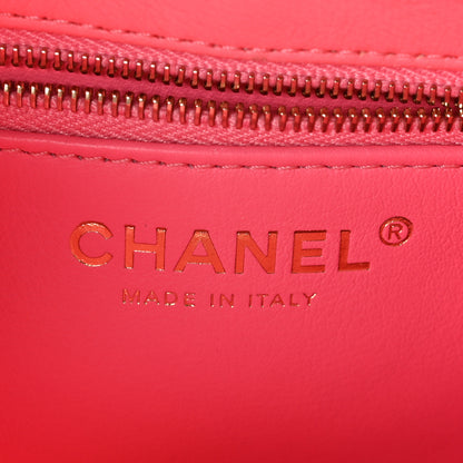 Chanel Lambskin Lacquered Quilted Mini Trendy CC Dual Handle Flap Bag Coral Pink 8 of 10