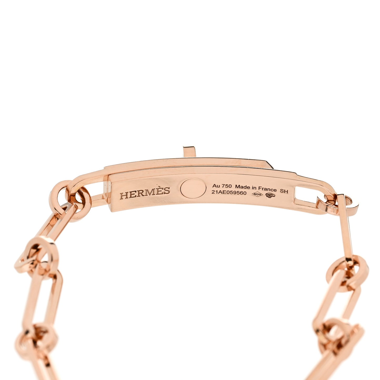 18K Rose Gold Diamond Pave PM Kelly Chaine Bracelet SH