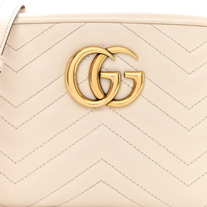 Gucci Calfskin Matelasse Small GG Marmont Chain Shoulder Bag White 8 of 11
