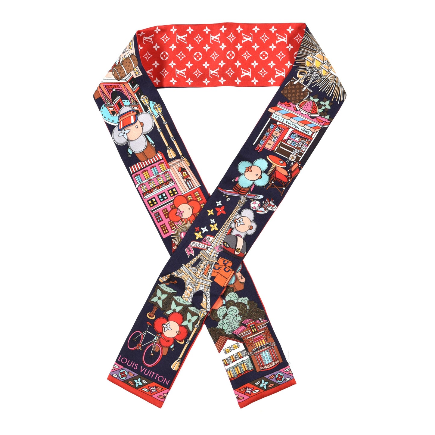 Silk Monogram Hide and Seek Bandeau Marine