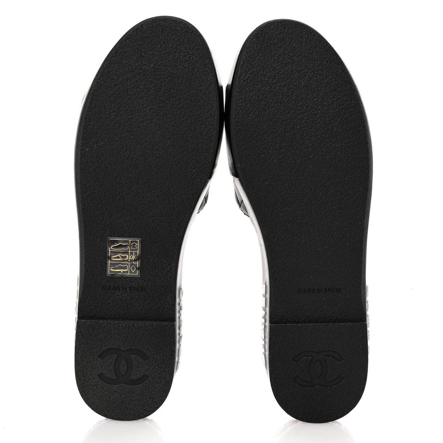 Lambskin Quilted CC Espadrille Slip On Sandals 39 Black