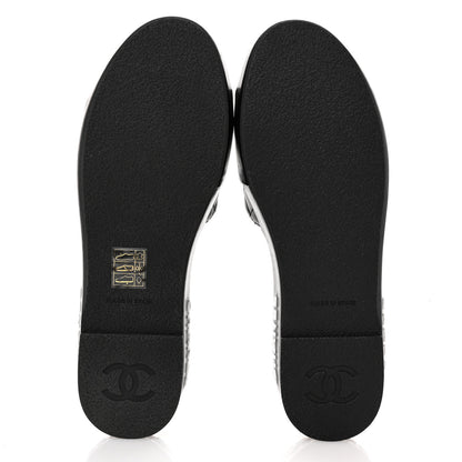 Chanel Lambskin Quilted CC Espadrille Slip On Sandals 39 Black 6 of 10