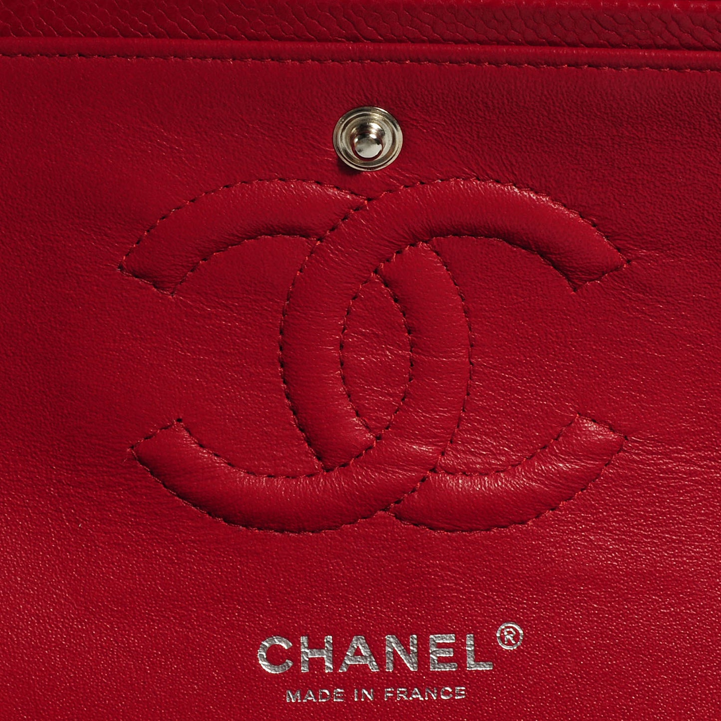 Caviar Medium Double Flap Red