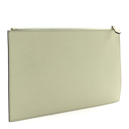 Fendi Vitello Seta Medium Flat Pouch Green Tea 3 of 7