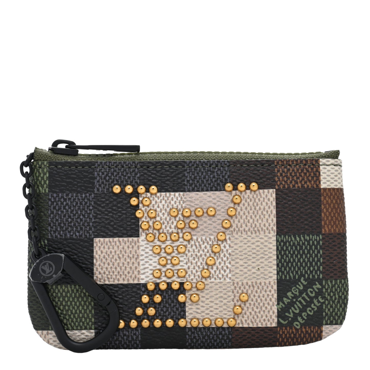 Damoflage Studded Pochette Cles Key Pouch Green