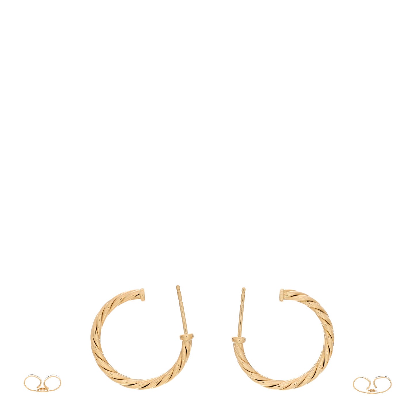 18K Yellow Gold Mini Cablespira Hoop Earrings