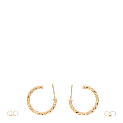 David Yurman 18K Yellow Gold Mini Cablespira Hoop Earrings 3 of 5