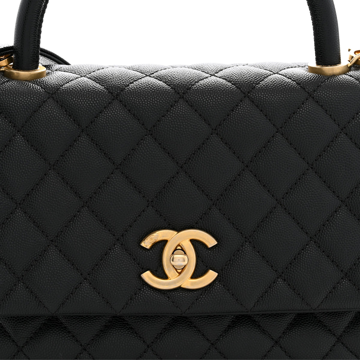 Chanel Caviar Quilted Small Coco Handle Flap Black 8 of 10