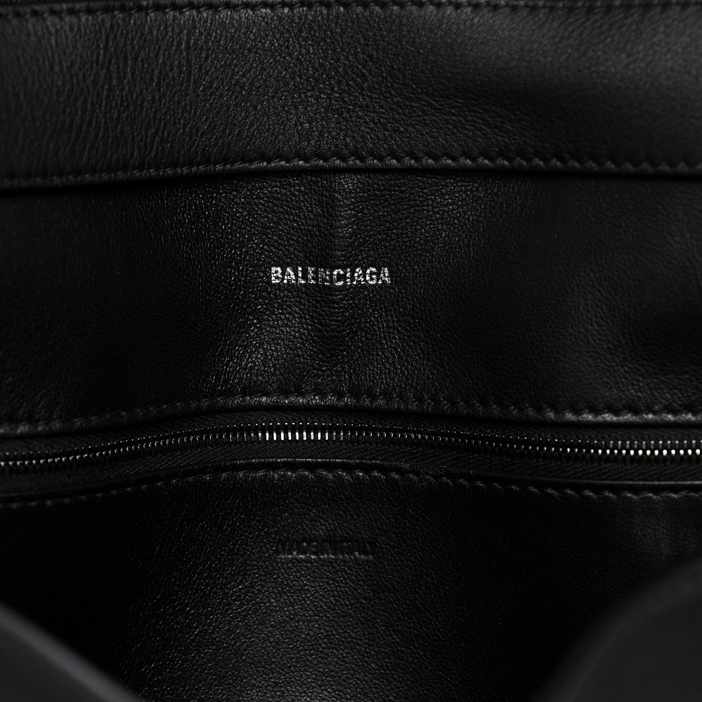 Grained Calfskin Monochrome M Downtown Shoulder Bag Black