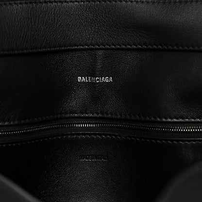 Balenciaga Grained Calfskin Monochrome M Downtown Shoulder Bag Black 5 of 12