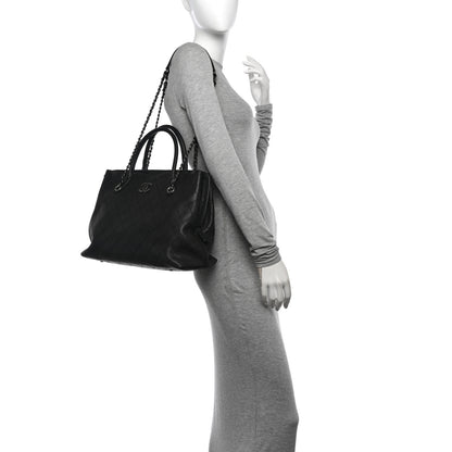Chanel Grained Vegetal Calfskin Urban Shopping Tote Black 2 of 15