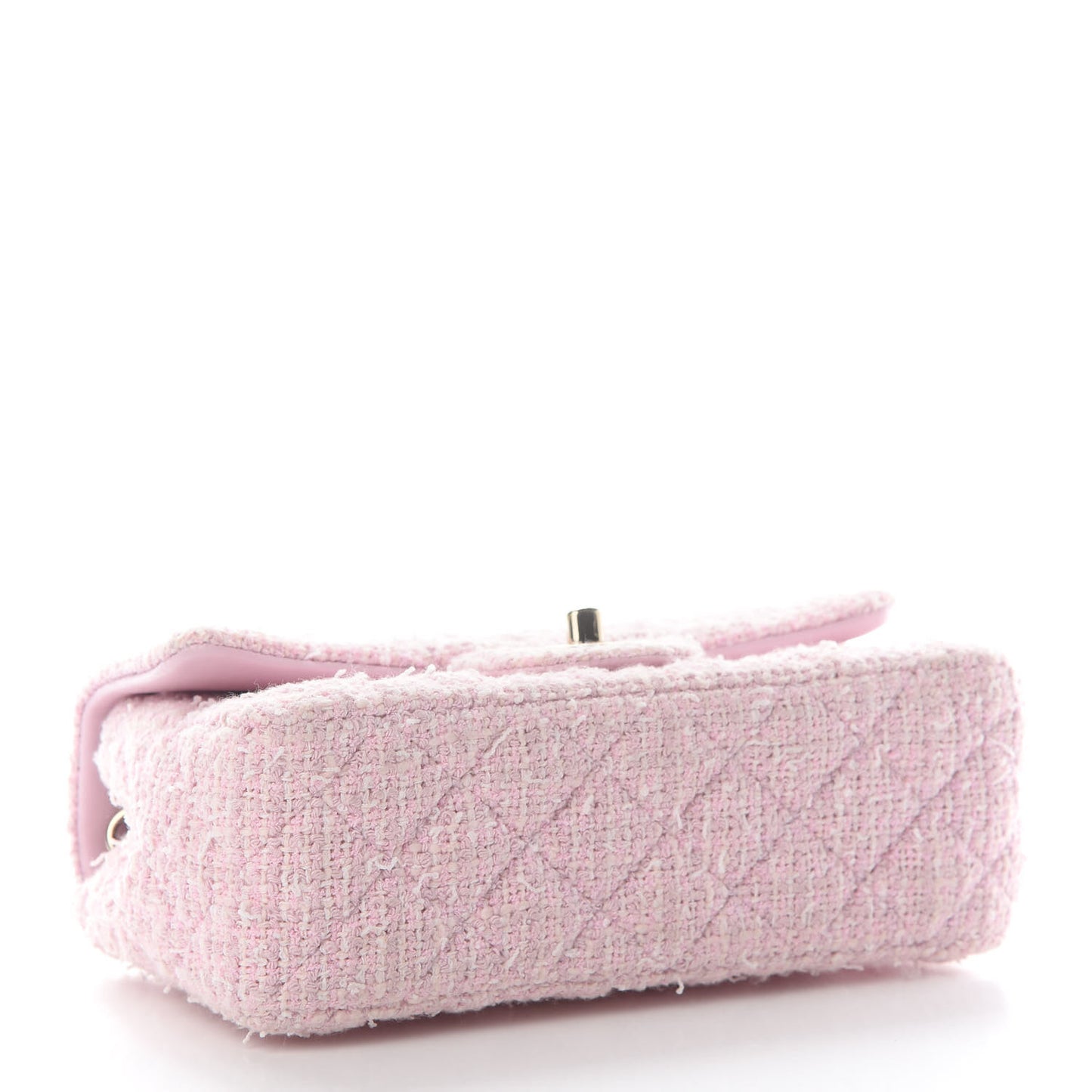 Tweed Quilted Mini Rectangular Flap Pink