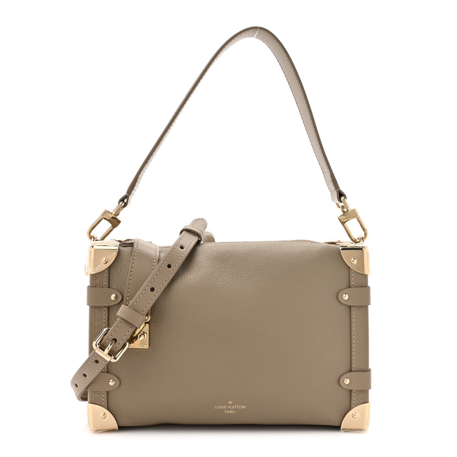 Louis Vuitton Calfskin Side Trunk MM Taupe 1 of 9
