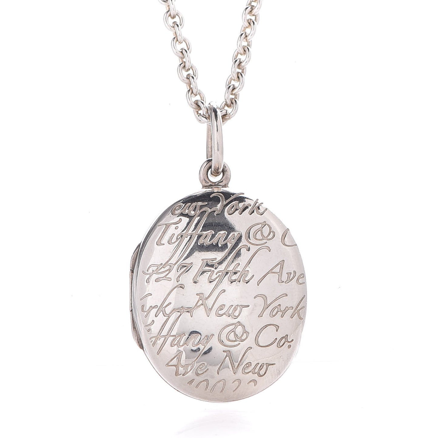Sterling Silver Fifth 5th Avenue Notes Locket Pendant Necklace