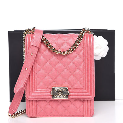 Chanel Caviar Quilted North South Boy Flap Pink 8 of 8