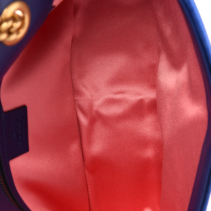 Gucci Velvet Matelasse Small GG Marmont Shoulder Bag Cobalt Blue 4 of 9
