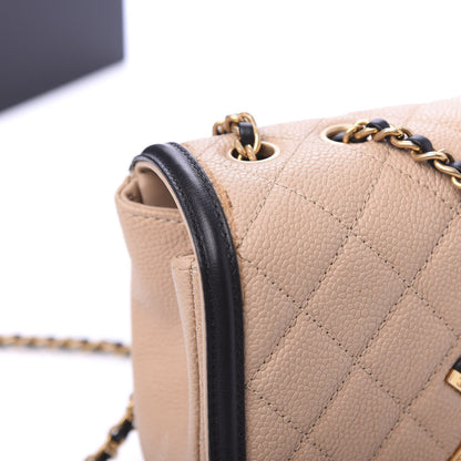 Chanel Caviar Quilted Small CC Filigree Flap Beige Black 12 of 13