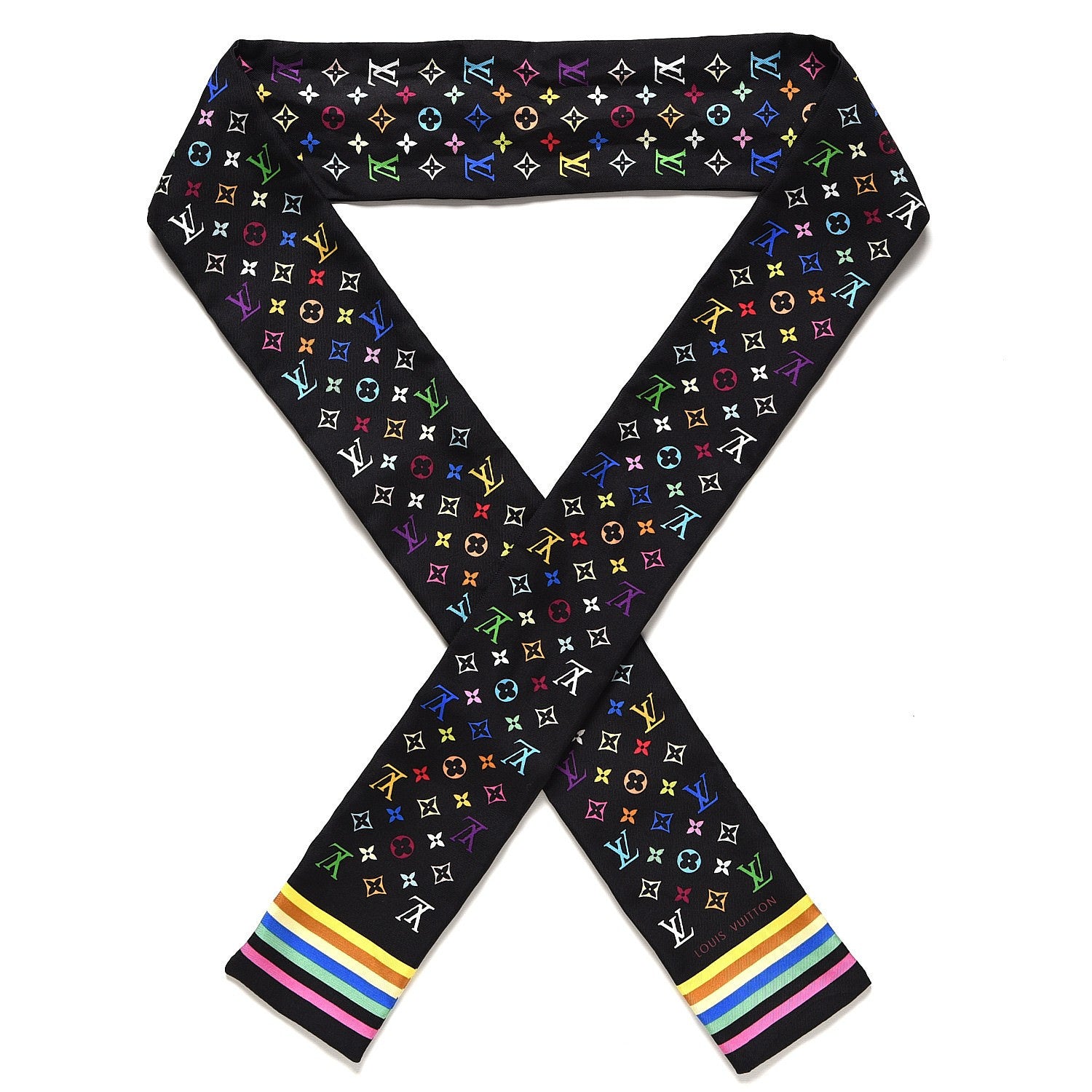Louis Vuitton Silk Monogram Multicolor Bandeau Black 1 of 4