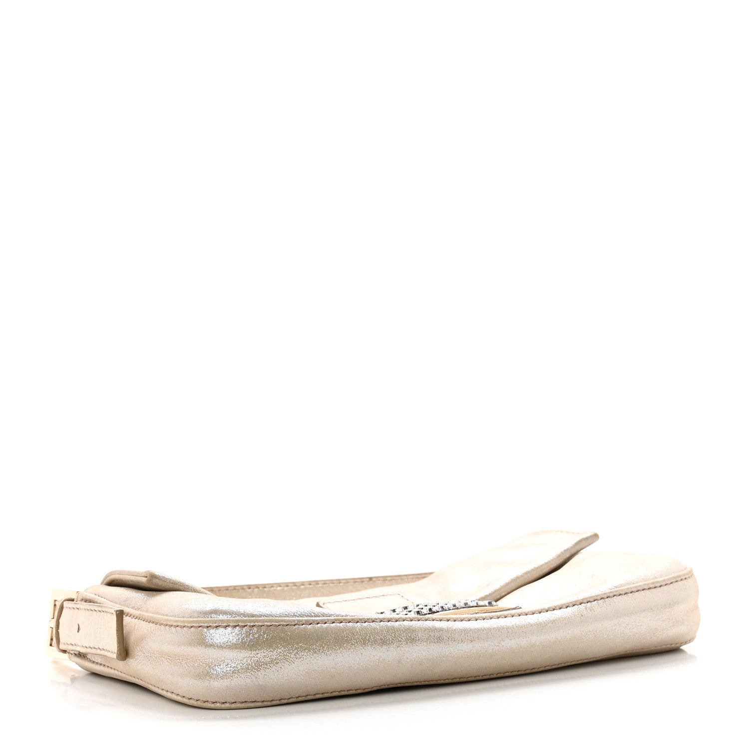 Fendi Metallic Lurex Crystal Baguette Gold 3 of 10