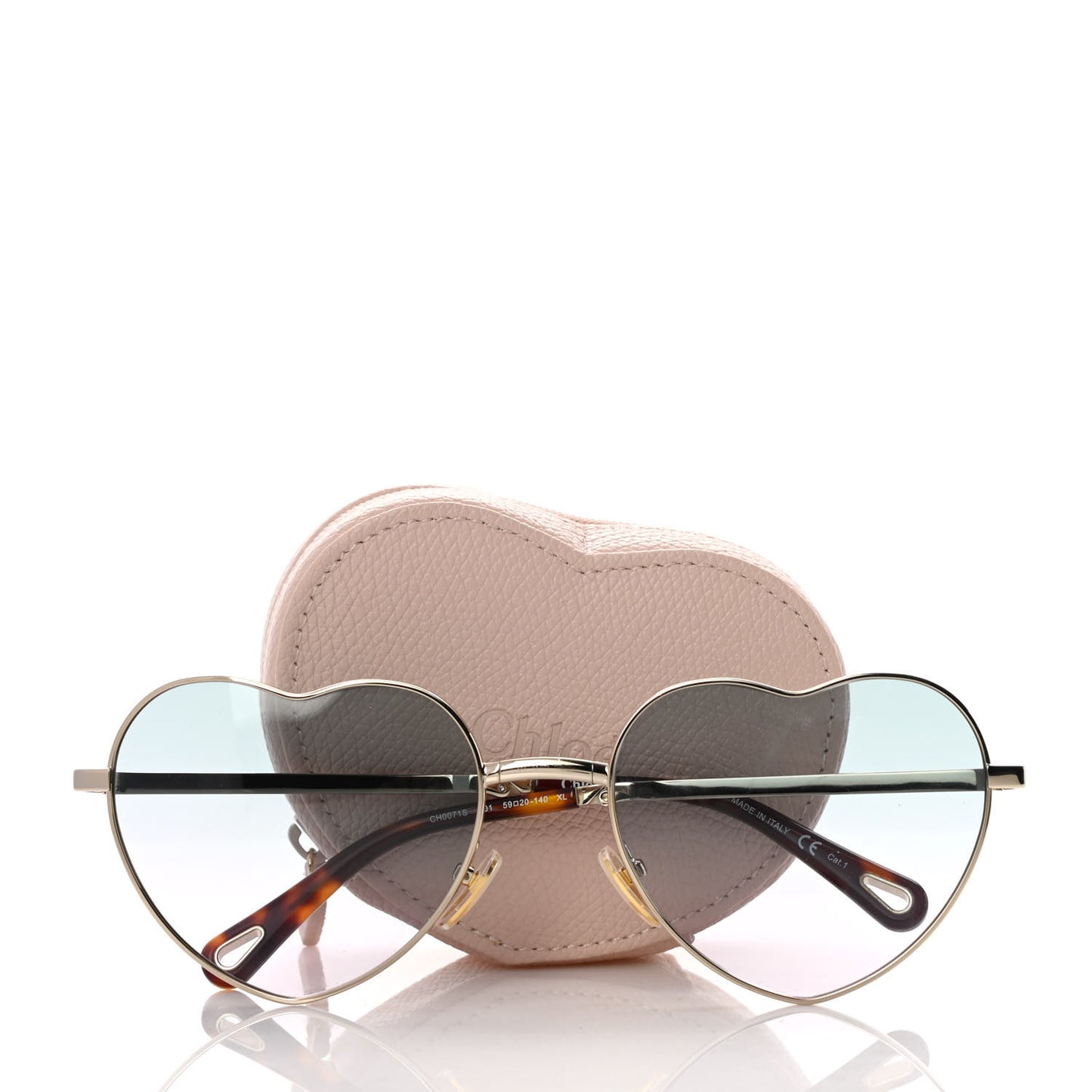 Metal Heart Folding Sunglasses CH0071S Gold