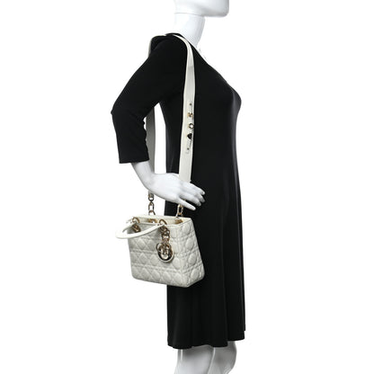 Christian Dior Lambskin Cannage Small My ABCDior Lady Dior White 2 of 11