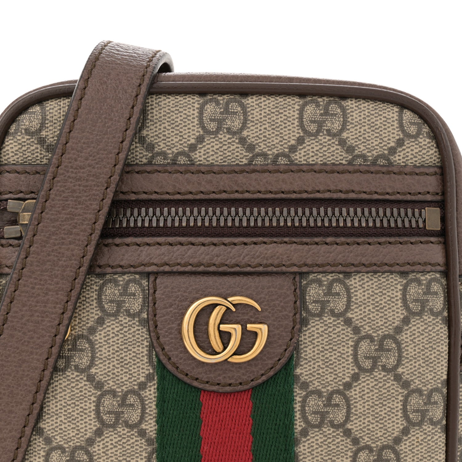 Gucci GG Supreme Monogram Web Mini Ophidia Messenger Brown 8 of 12