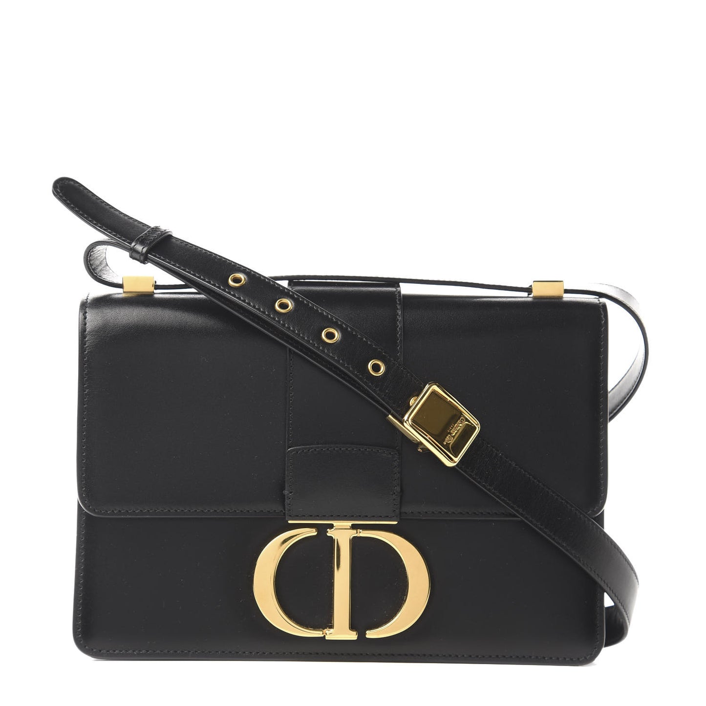 Smooth Calfskin 30 Montaigne Flap Bag Black
