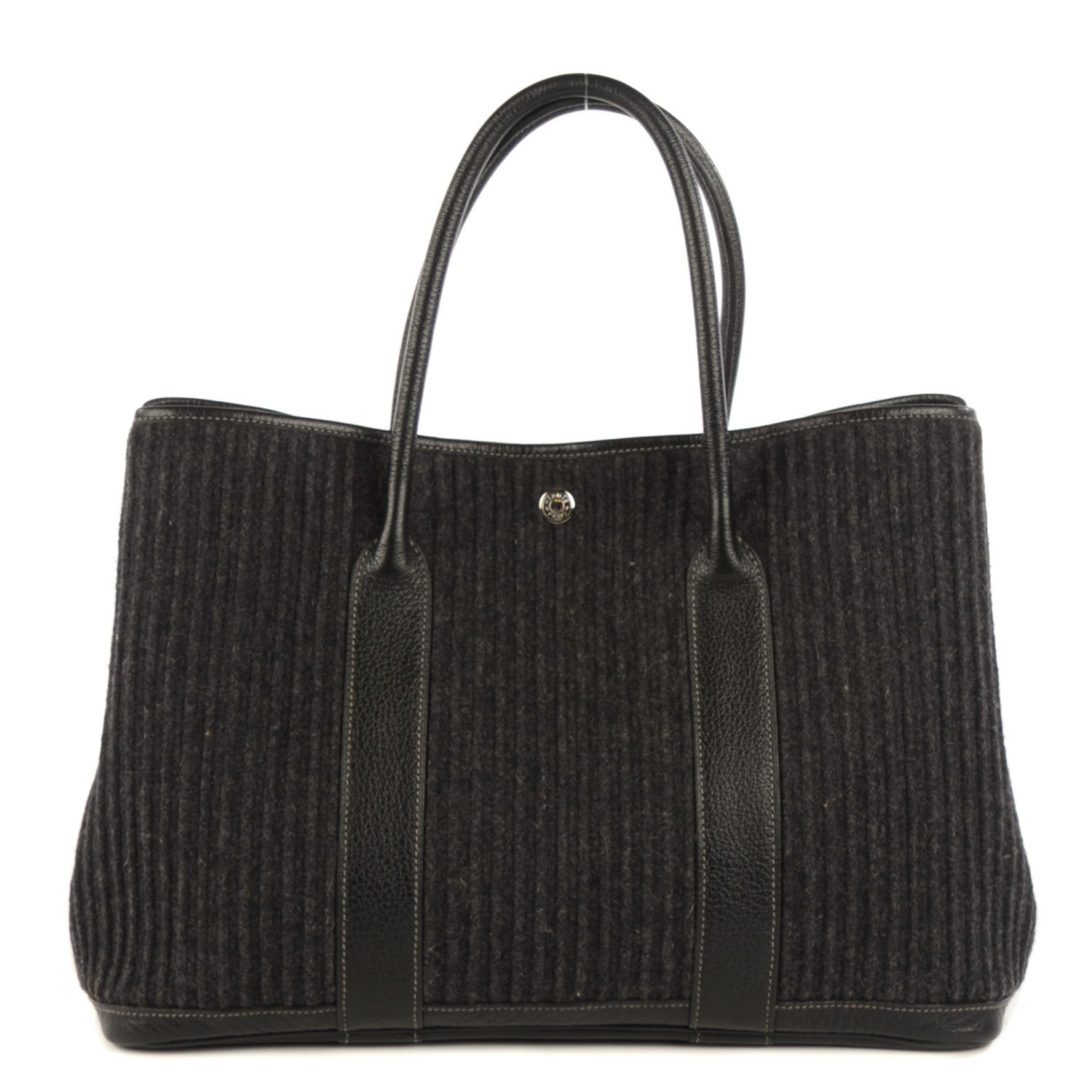 Hermes Ribbed Wool Negonda Garden Party MM 36 Graphite 1 of 23