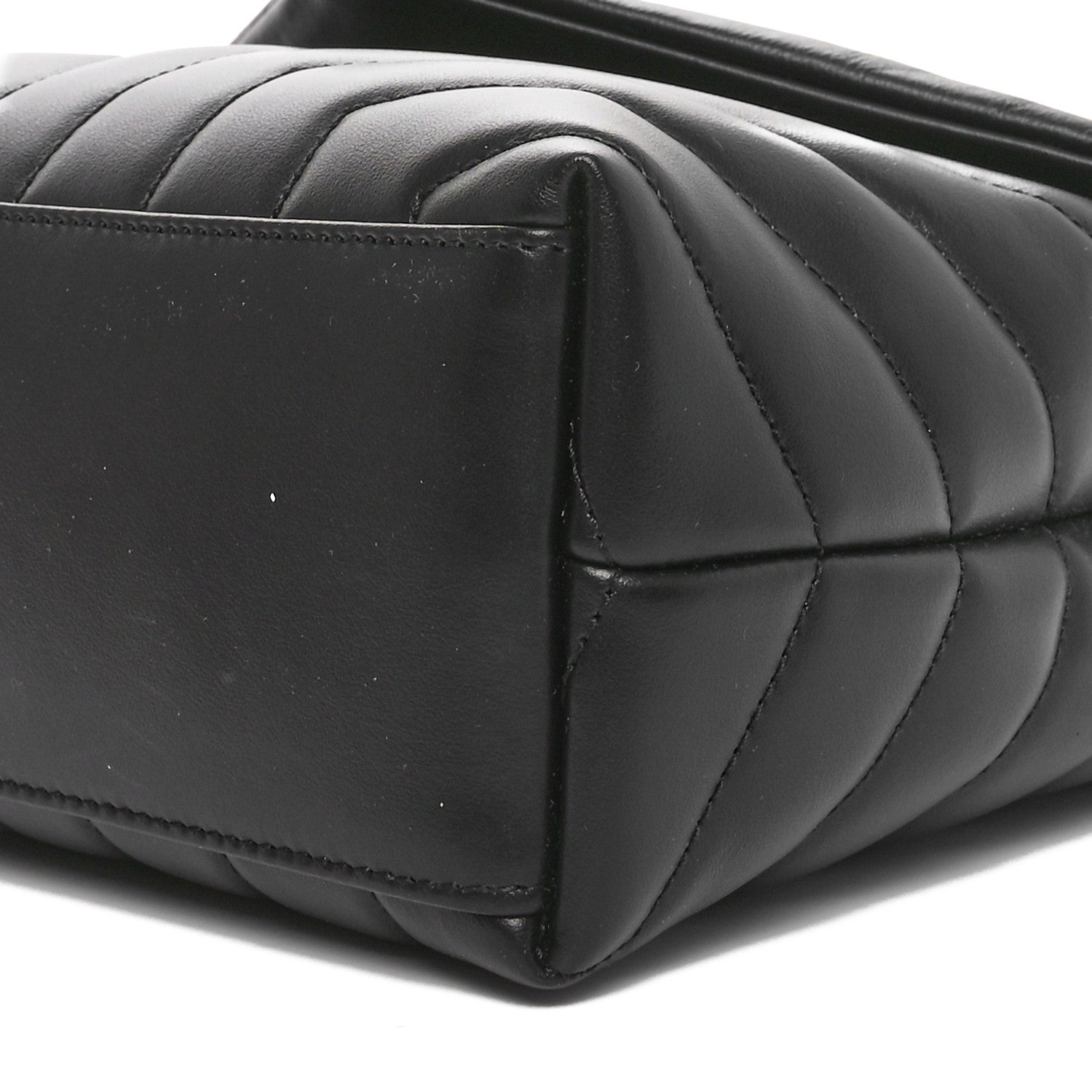 Saint Laurent Calfskin Y Quilted Monogram Small Loulou Chain Satchel Black 10 of 10