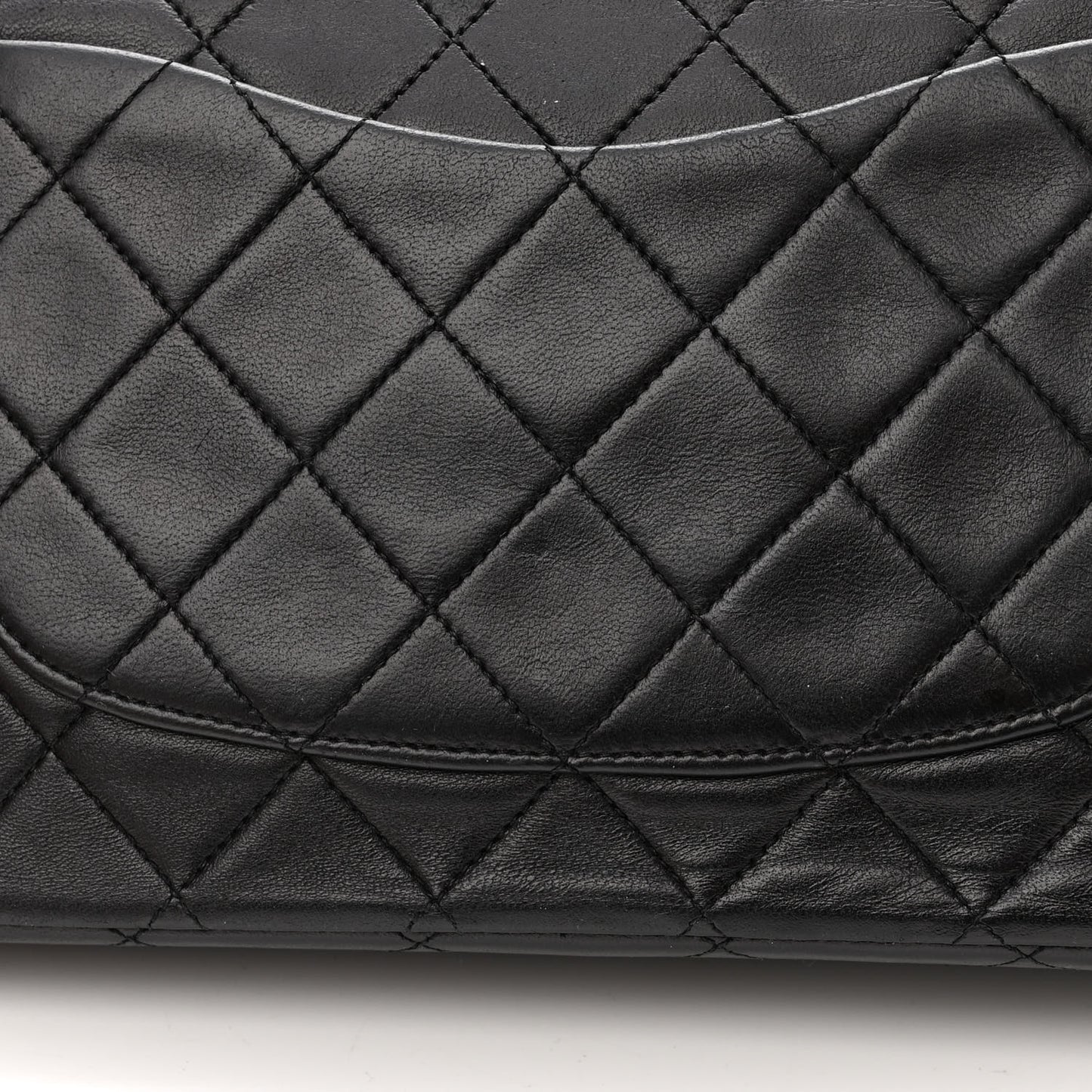 Lambskin Quilted Medium Double Flap Black