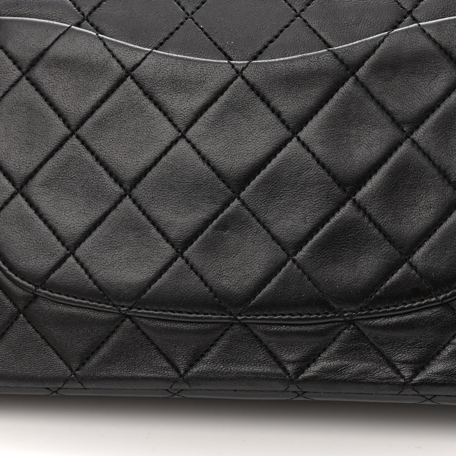 Chanel Lambskin Quilted Medium Double Flap Black 14 of 15