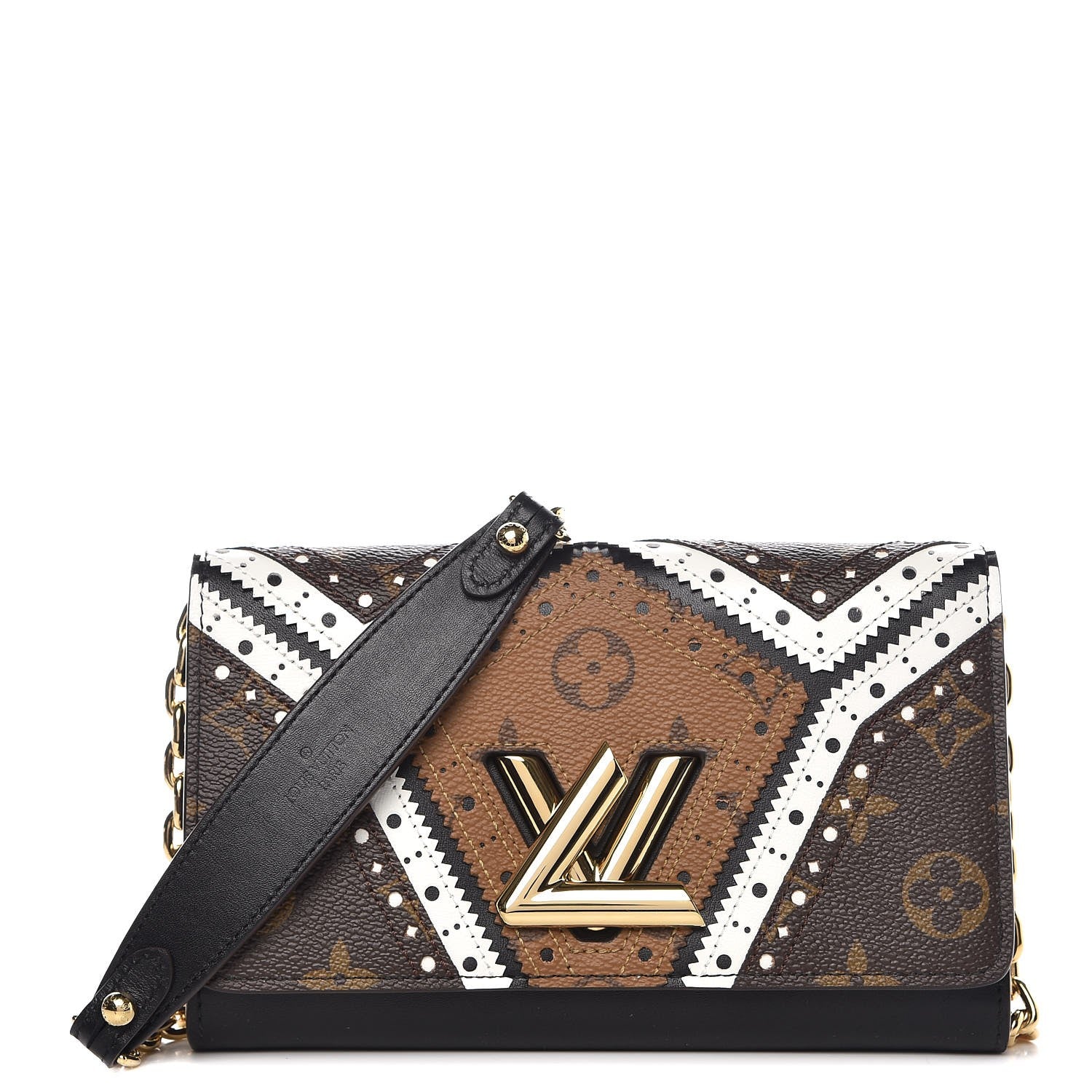 Louis Vuitton Veau Satin Monogram Twist Chain Wallet 1 of 8