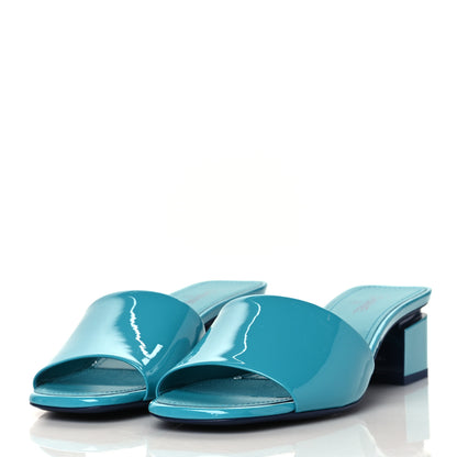 Chanel Patent CC Mules 38.5 Dark Blue Light Blue 3 of 10