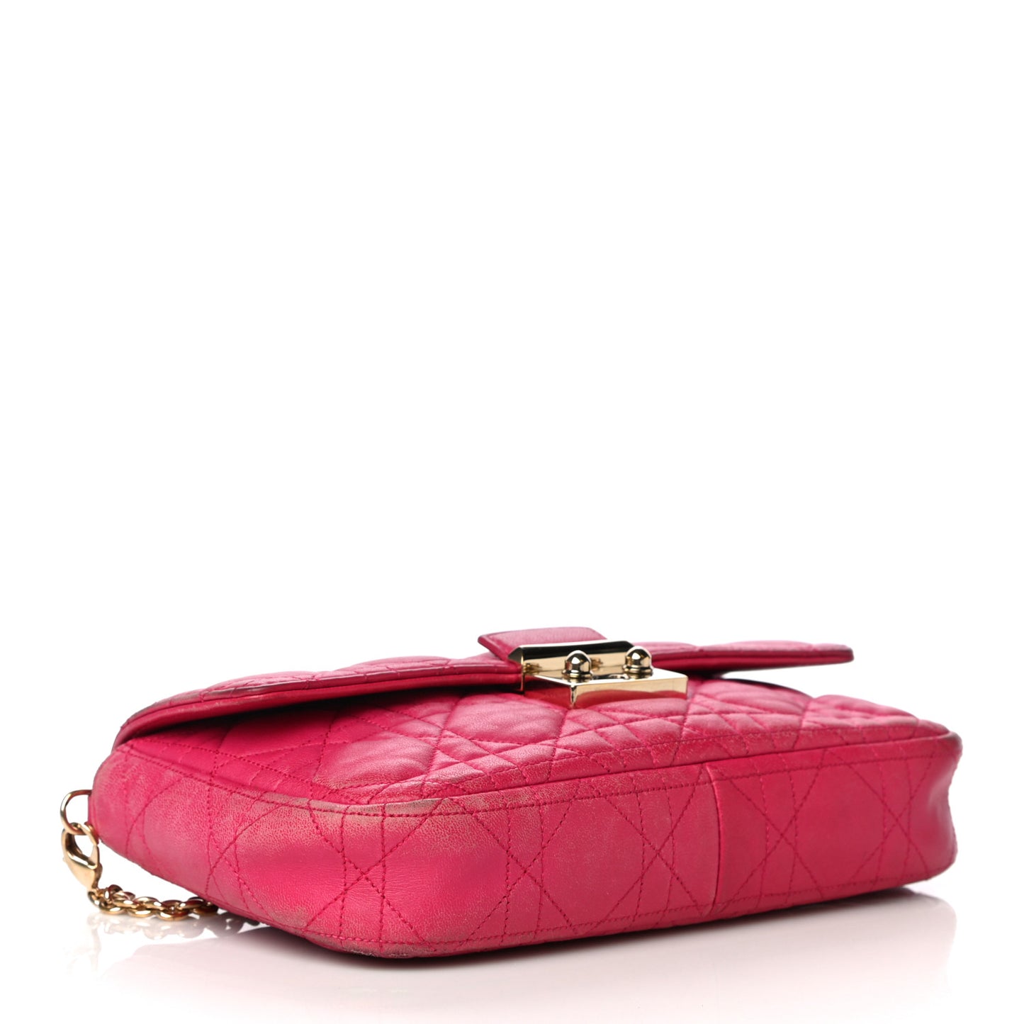 Lambskin Cannage Miss Dior Promenade Pouch Fuchsia