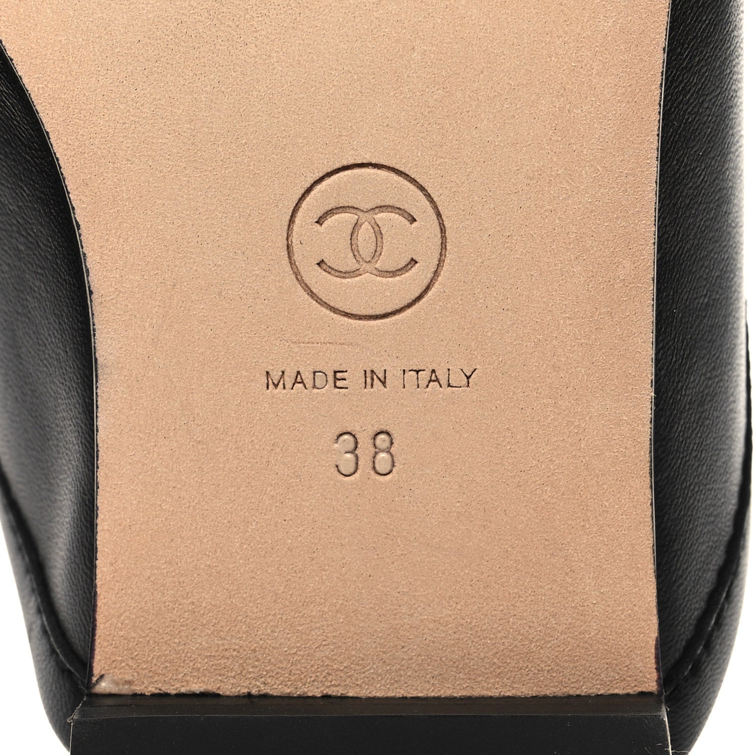 Chanel Lambskin Pearl CC Mules 38 Black 7 of 9