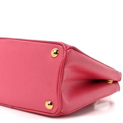 Prada Saffiano Lux Micro Galleria Double Zip Tote Fuxia 7 of 8