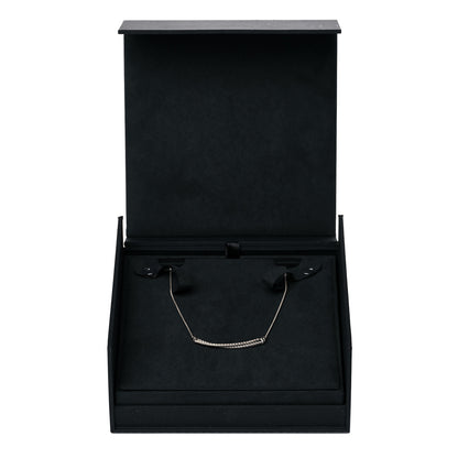 David Yurman Sterling Silver Diamond Crossover Bar Necklace 6 of 6